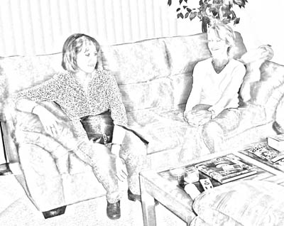 Jeanine and mom on the couch
